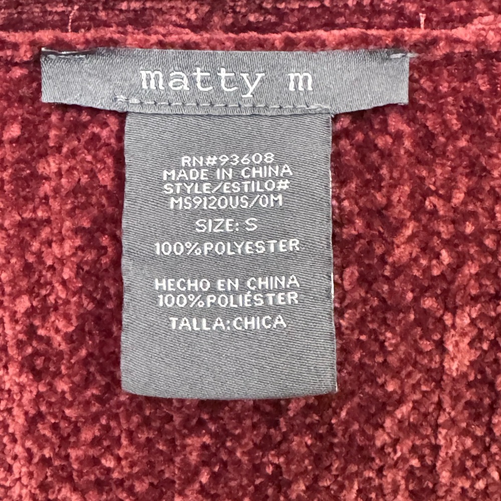 Matty M Maroon Open Cardigan - Picture 3 of 3